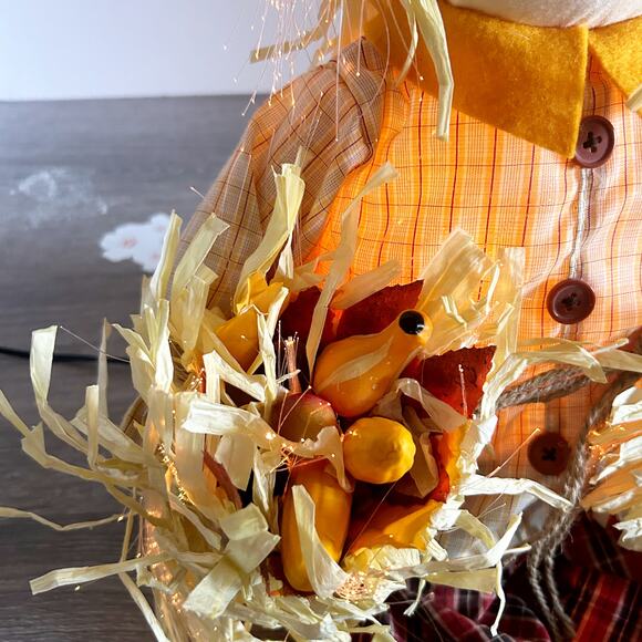 26” Vintage Frankie Fiber Optic Scarecrow Fall Thanksgiving Decor WORKING - Picture 7 of 9